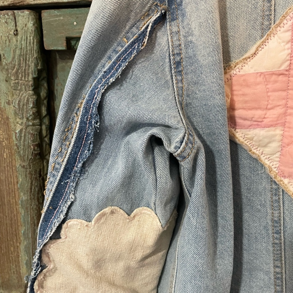 Beautiful Upcycled Patchwork Denim Jacket - image 3